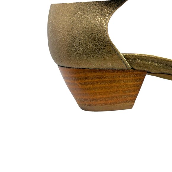 Paul Green Tripoli Metallic Suede Ankle Wrap Sandals - Picture 10 of 13